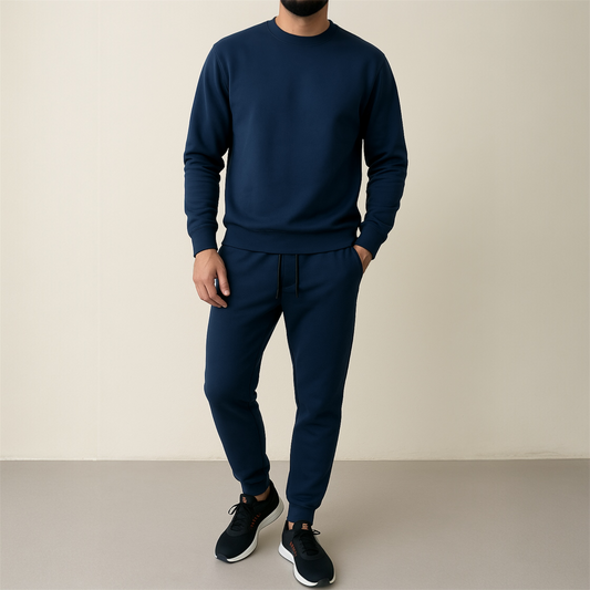 Premium Men’s Tracksuit Set – Casual Comfort Fit | Round Neck Sweatshirt & Joggers