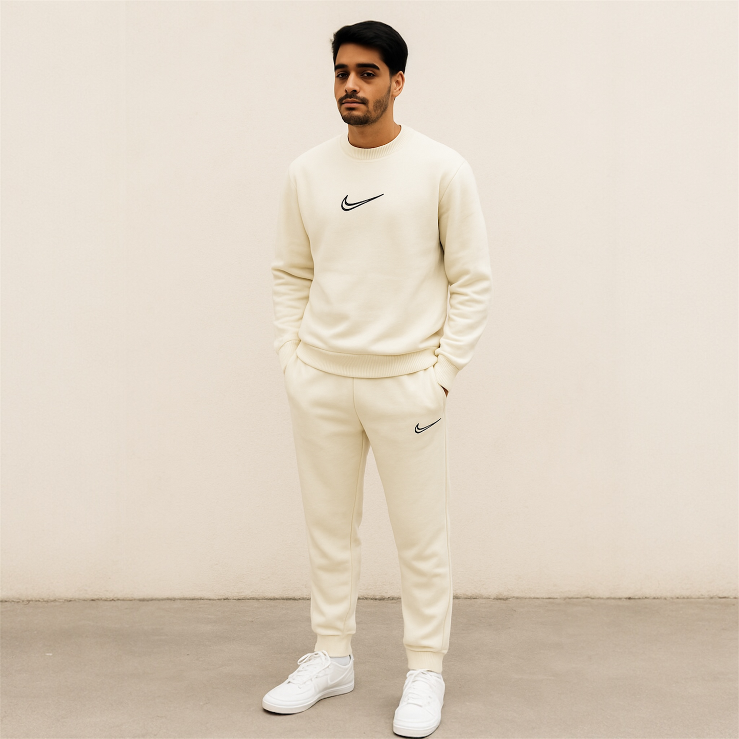 Premium “Swoosh” Winter Tracksuits for Men – Sweatshirt & Jogger Set
