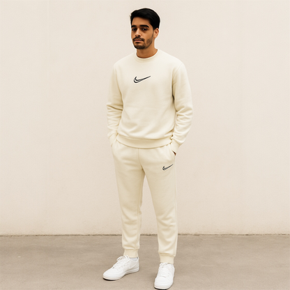 Premium “Swoosh” Winter Tracksuits for Men – Sweatshirt & Jogger Set