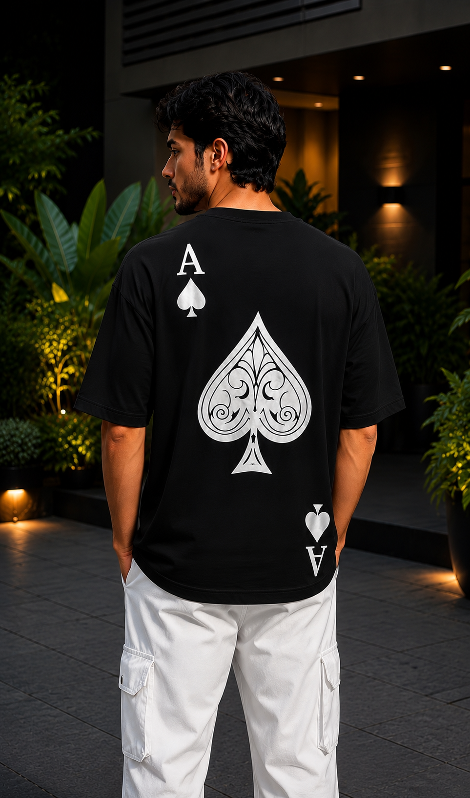 Ace Back Print Oversized T-Shirt ♠️ | Premium Streetwear for Men