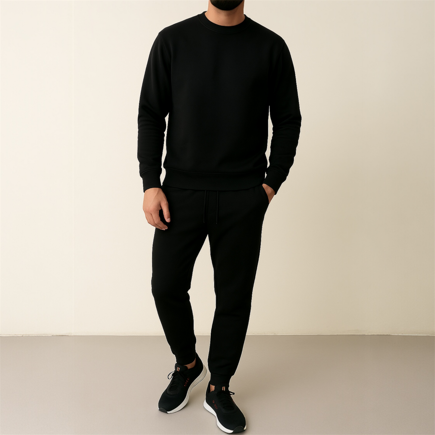 Premium Men’s Tracksuit Set – Casual Comfort Fit | Round Neck Sweatshirt & Joggers