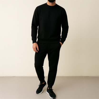 Premium Men’s Tracksuit Set – Casual Comfort Fit | Round Neck Sweatshirt & Joggers