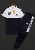 Men’s Two-Tone Tracksuit Set – Round Neck Top & Jogger Pants