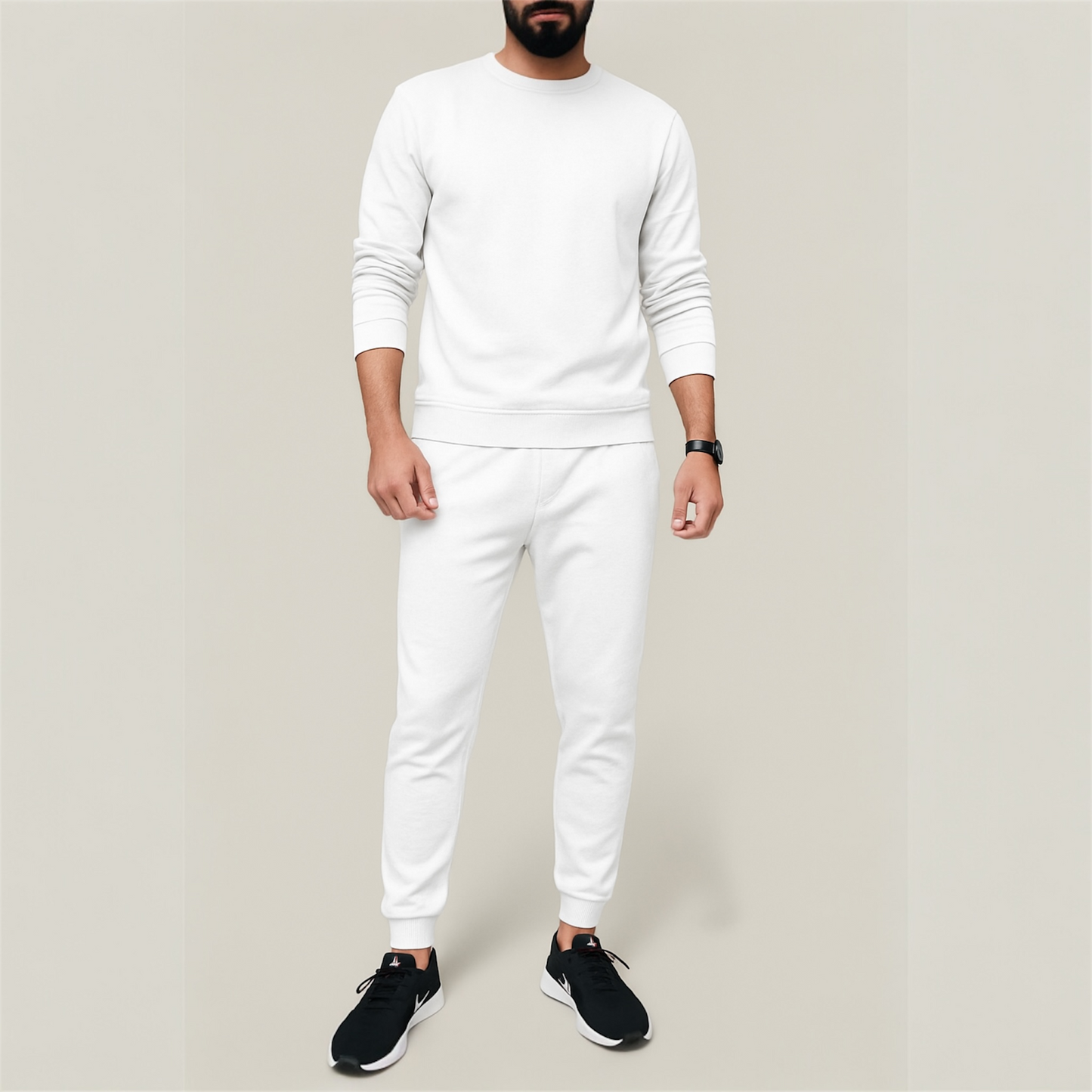 Premium Men’s Tracksuit Set – Casual Comfort Fit | Round Neck Sweatshirt & Joggers