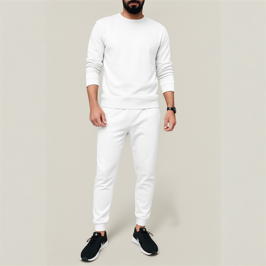 Premium Men’s Tracksuit Set – Casual Comfort Fit | Round Neck Sweatshirt & Joggers