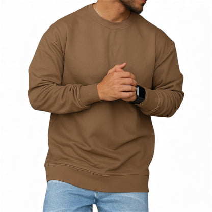 Men’s Plain Round Neck Sweatshirt – Premium Winter Fleece | 7 Colors | Comfortable Casual Pullover
