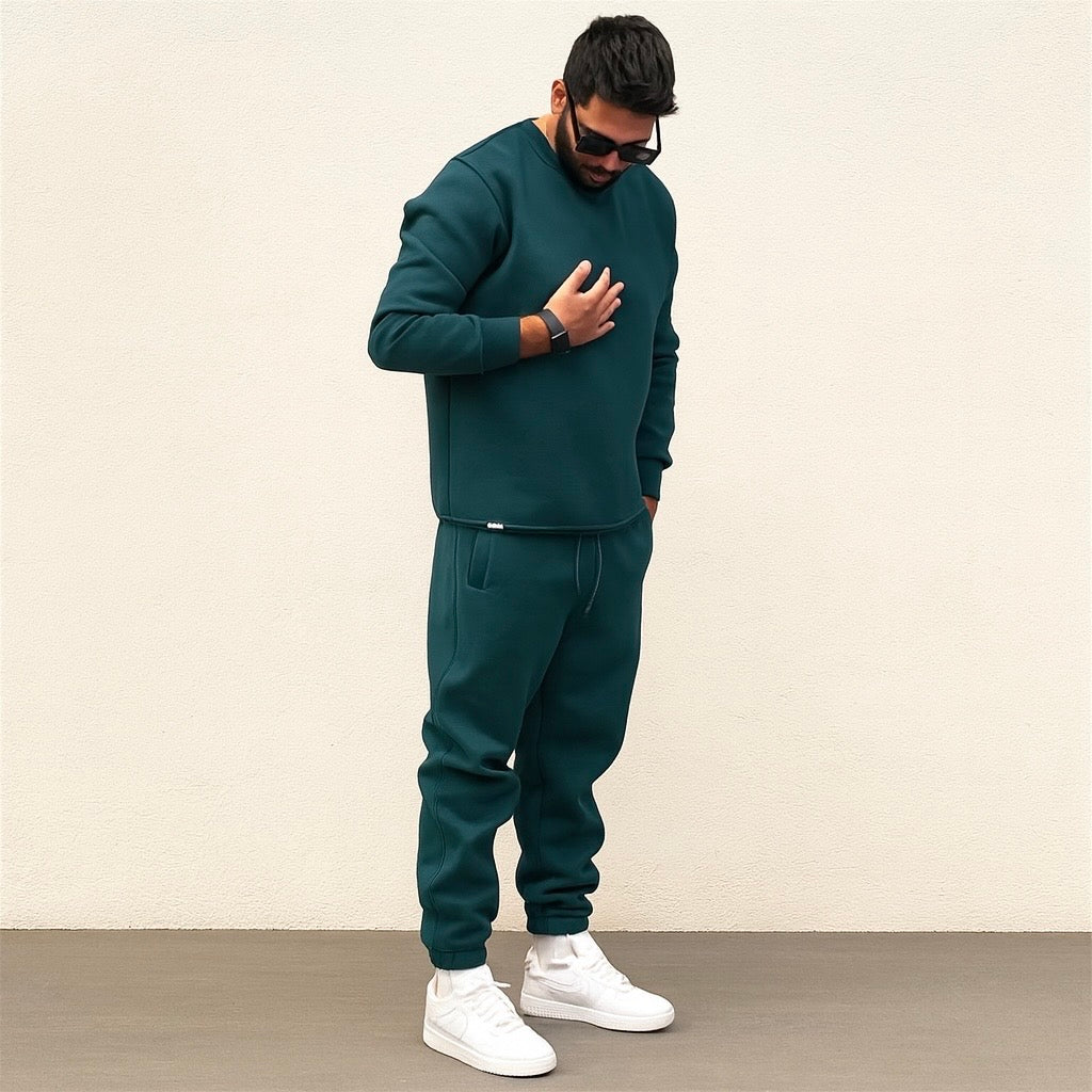 Plain Round Neck Winter fleece Tracksuit for Men | 🔥Warm & Stylish Tracksuit set