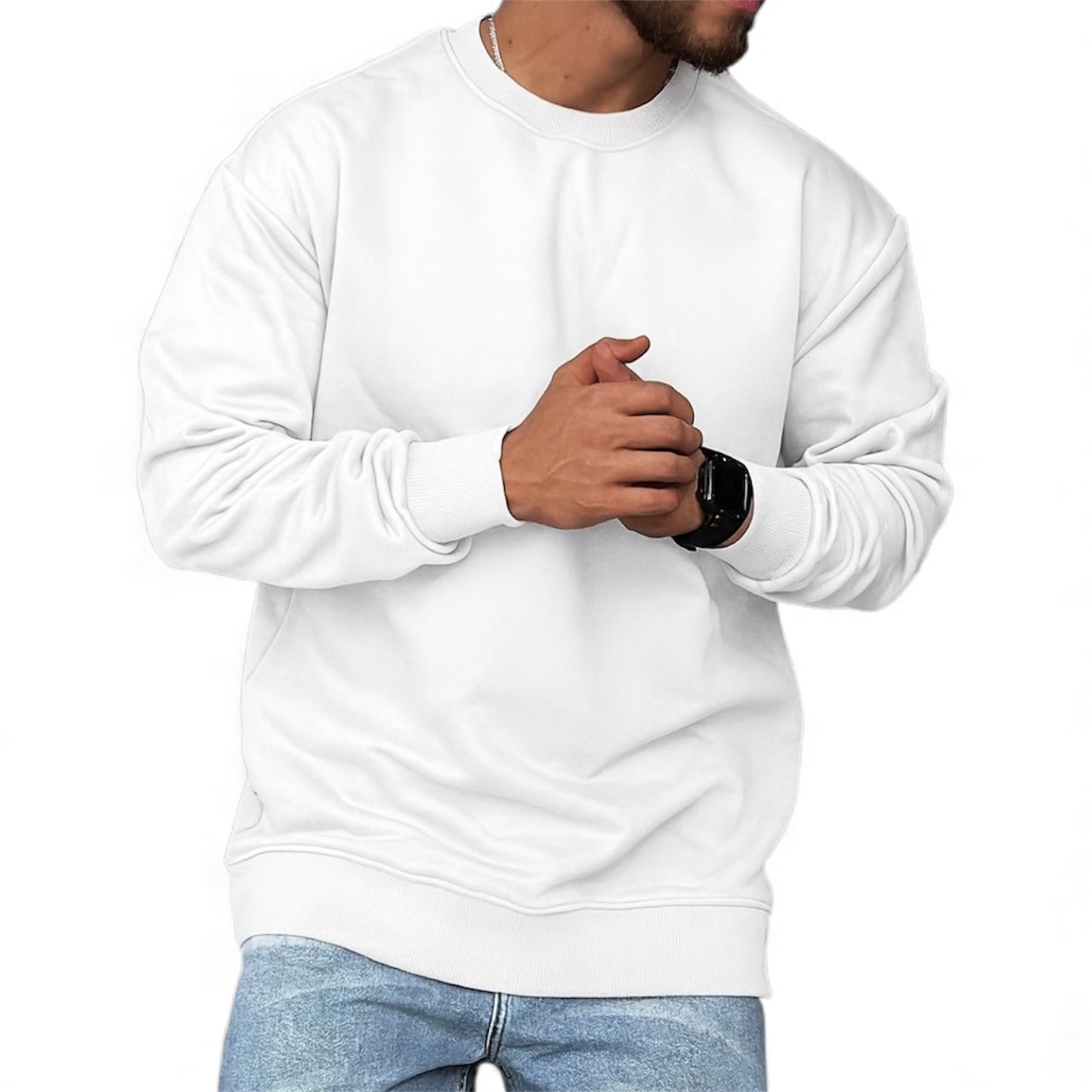 Men’s Plain Round Neck Sweatshirt – Premium Winter Fleece | 7 Colors | Comfortable Casual Pullover