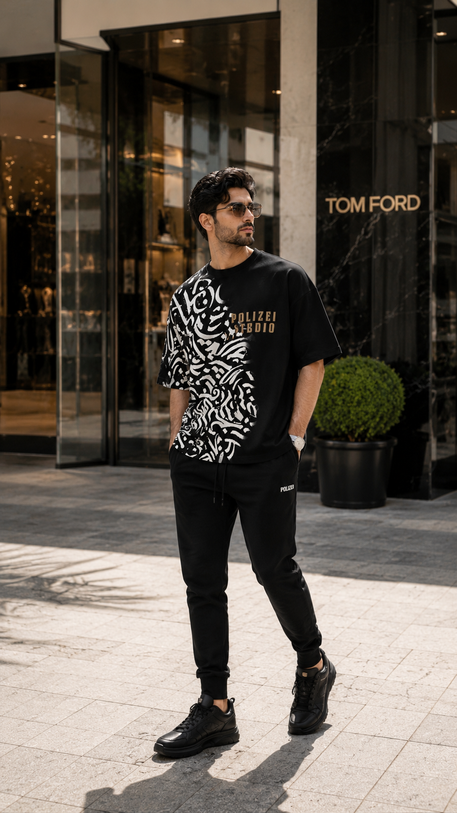 POLIZEI Studio Oversized Graphic T-Shirt – Premium Streetwear