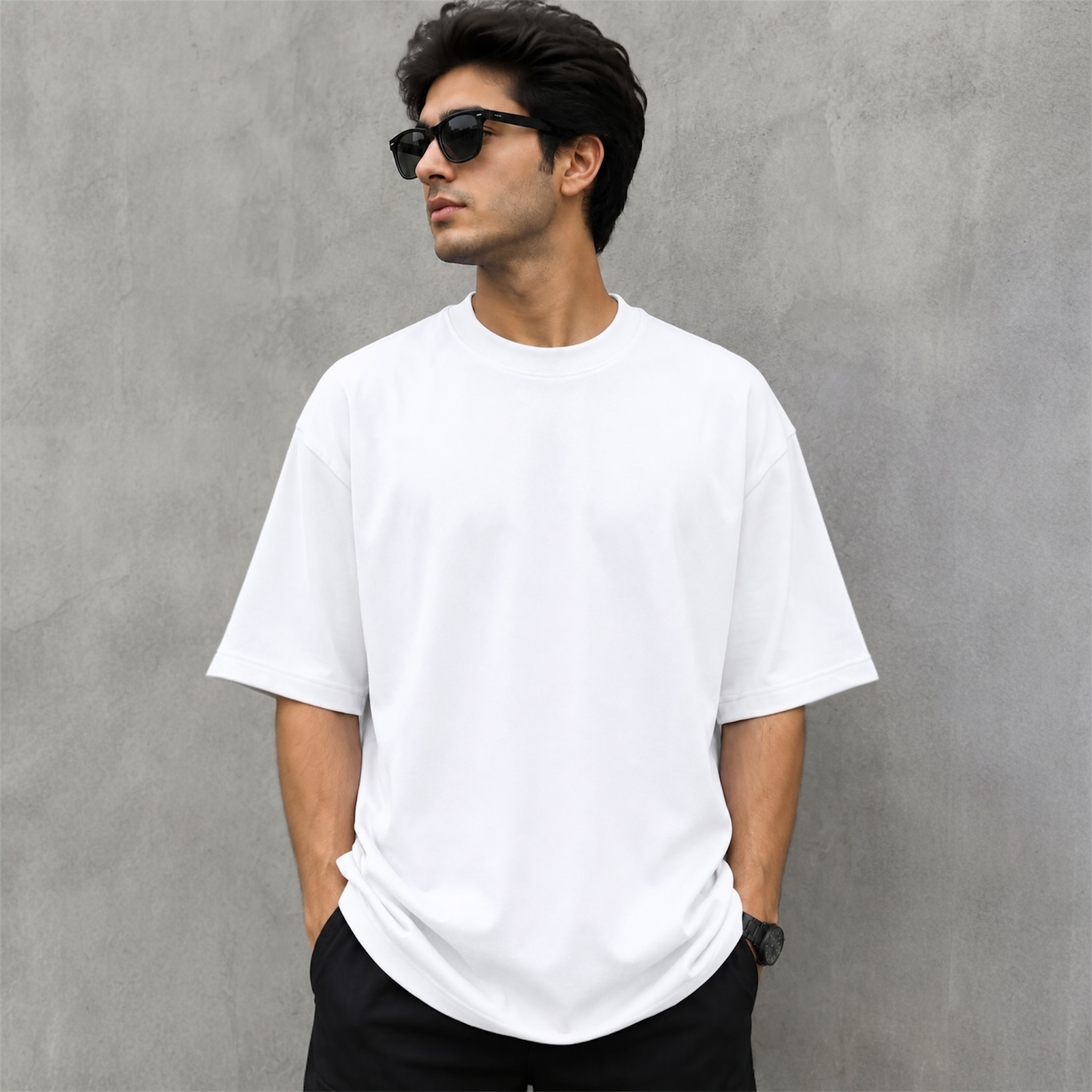 Premium Oversized Drop Shoulder Plain T-Shirt – Summer Comfort Fit