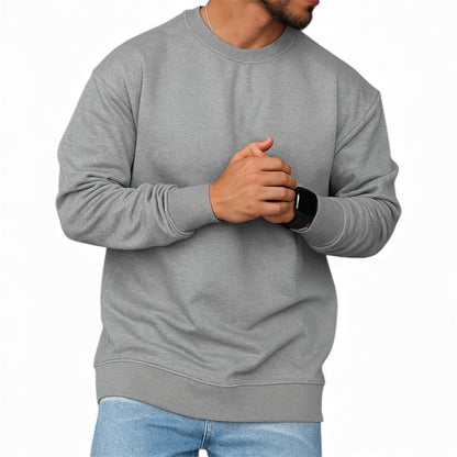 Men’s Plain Round Neck Sweatshirt – Premium Winter Fleece | 7 Colors | Comfortable Casual Pullover