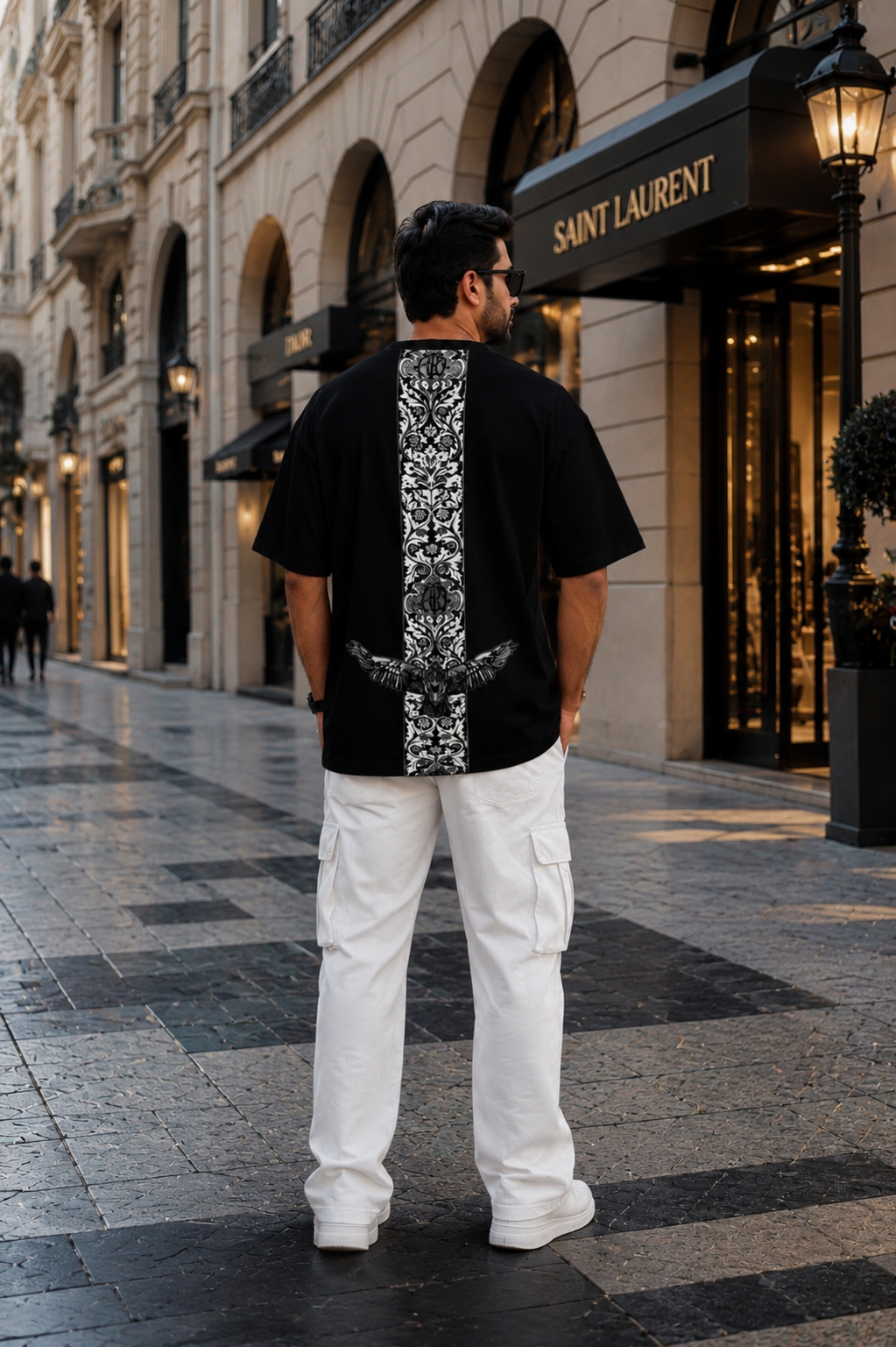 Down shoulder oversized Back Eagle 🦅 Printed Tees For Men