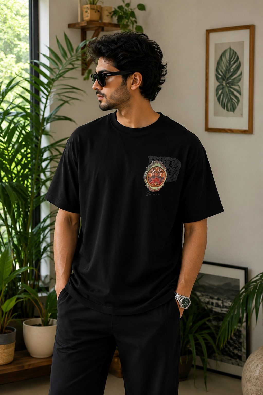 Legacy Crest Oversized T-Shirt – Premium Pure White Graphic Tee for Men