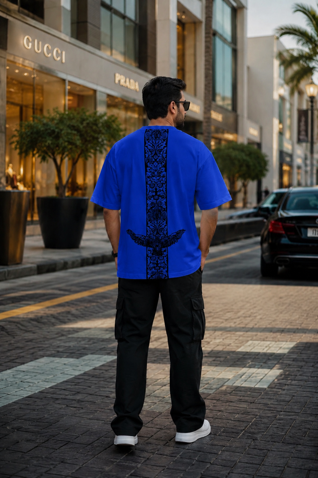 Down shoulder oversized Back Eagle 🦅 Printed Tees For Men