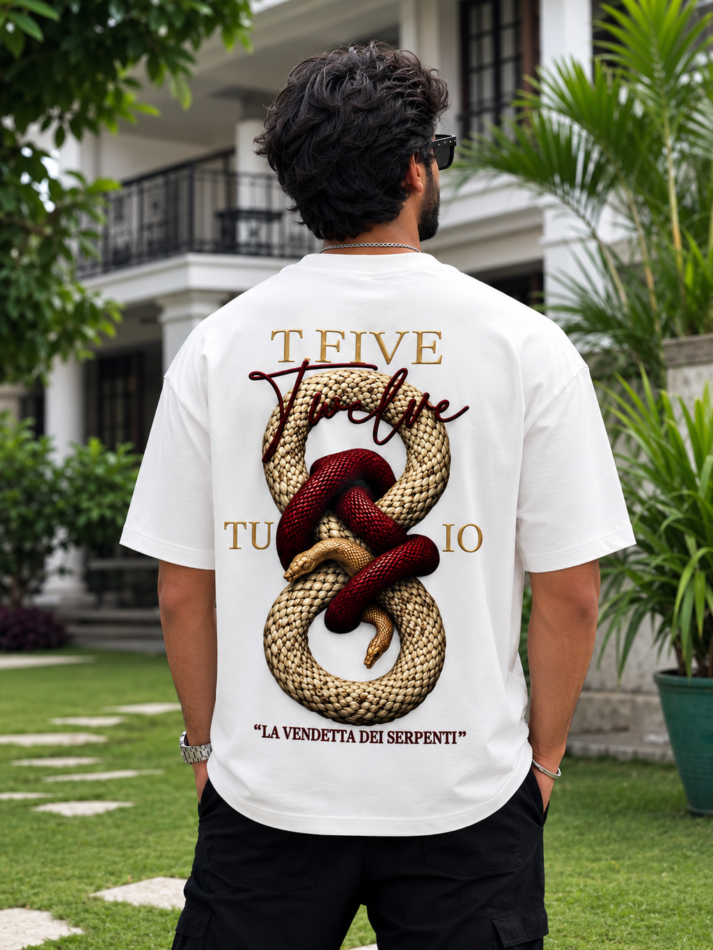 T-FIVE Snake Graphic Oversized T-Shirt – Premium Streetwear