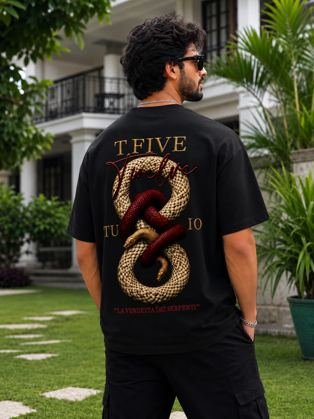 T-FIVE Snake Graphic Oversized T-Shirt – Premium Streetwear