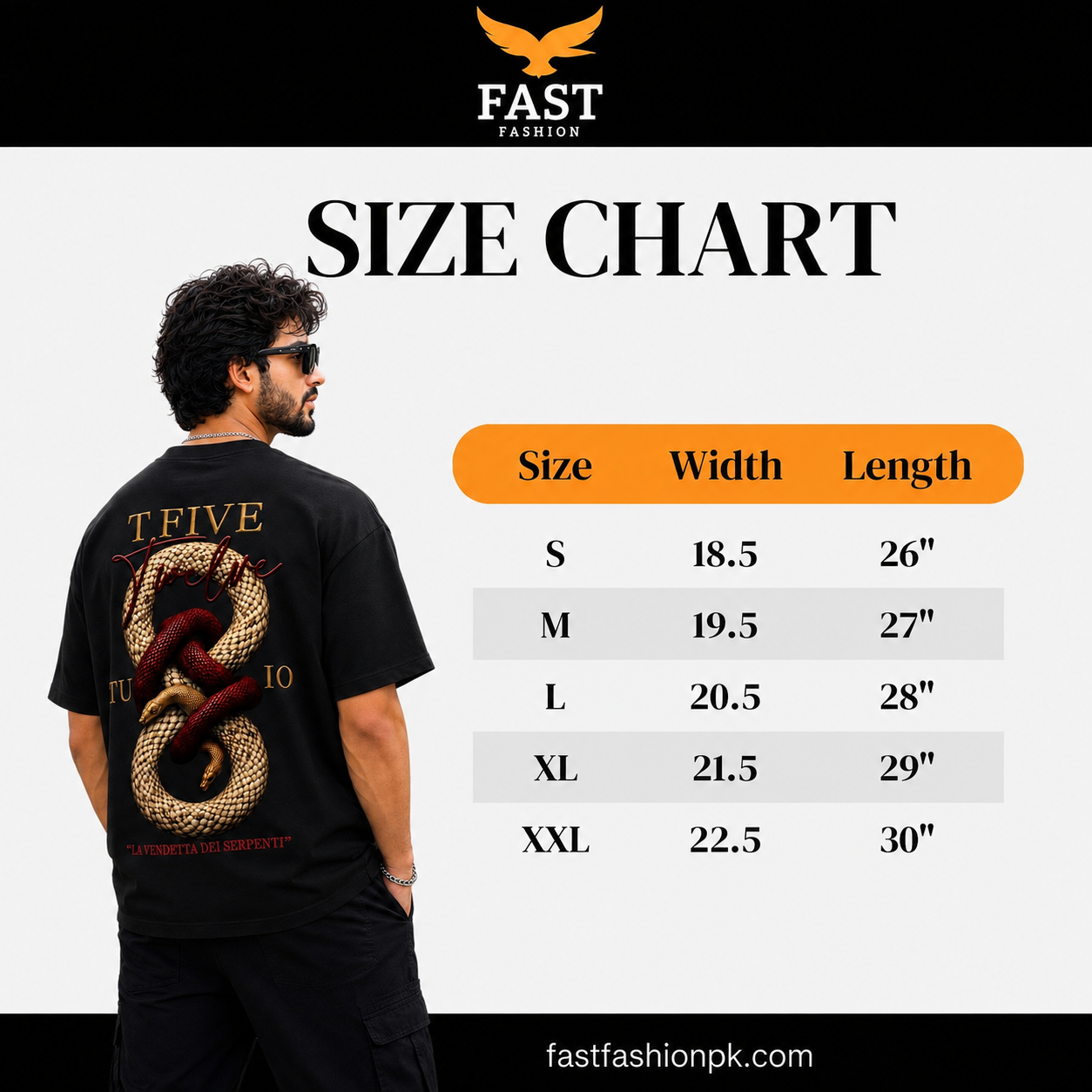 T-FIVE Snake Graphic Oversized T-Shirt – Premium Streetwear