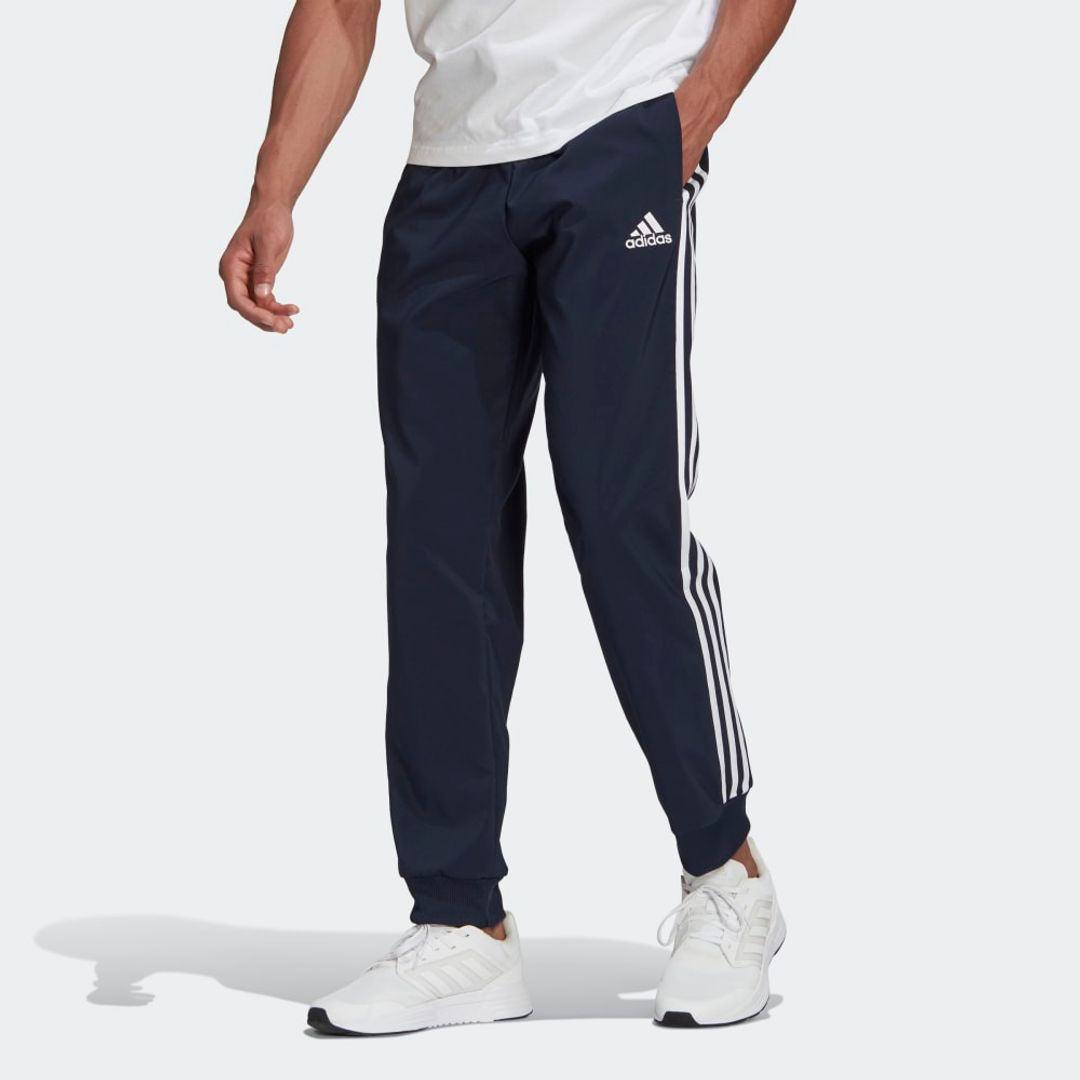 Adidas Essential Warm_Up Tapered 3-Stripes Track Pants For Men/Women