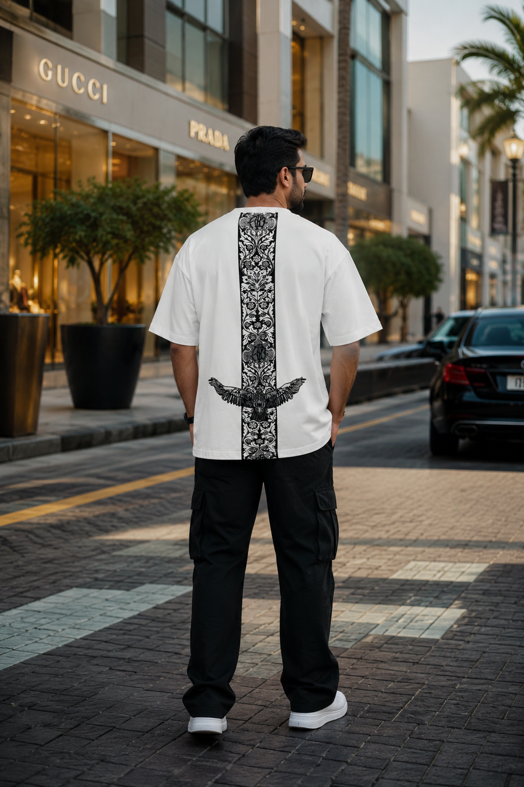 Down shoulder oversized Back Eagle 🦅 Printed Tees For Men