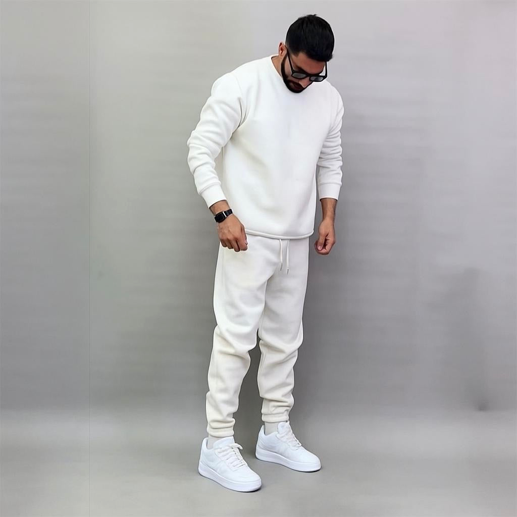 Plain Round Neck Winter fleece Tracksuit for Men | 🔥Warm & Stylish Tracksuit set