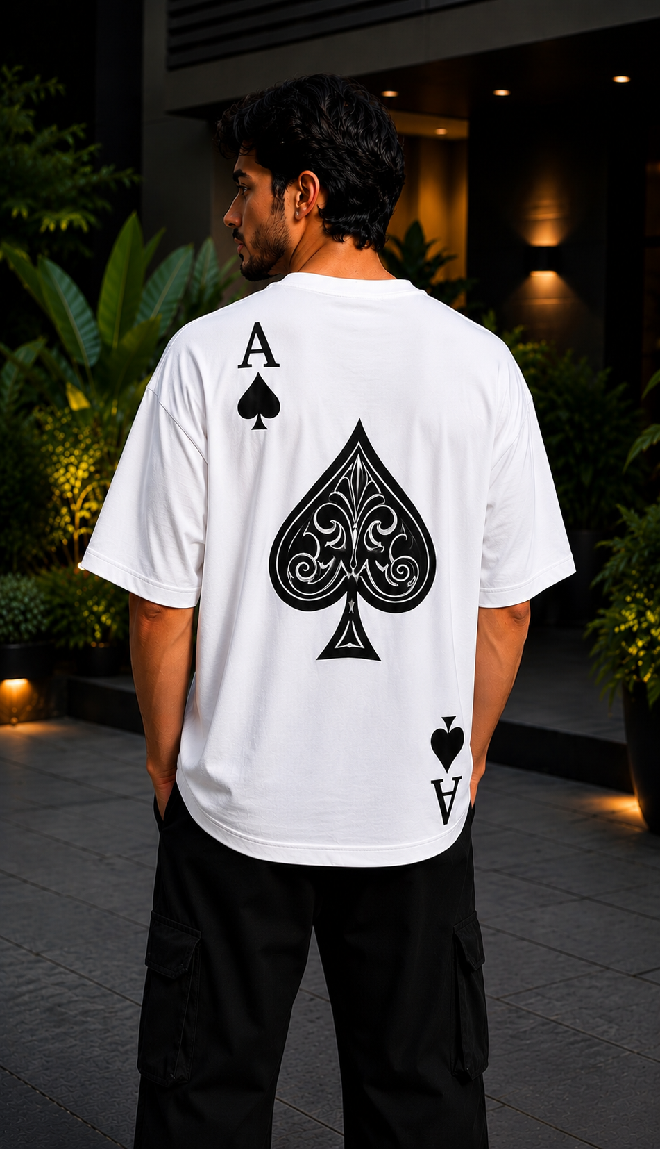 Ace Back Print Oversized T-Shirt ♠️ | Premium Streetwear for Men