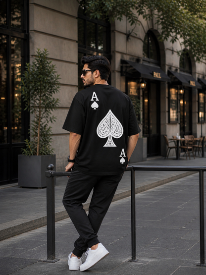 Ace Back Print Oversized T-Shirt ♠️ | Premium Streetwear for Men