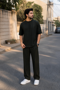 Premium Men’s Striped 2 Piece Tracksuit Set – Soft Breathable Summer Casual Wear – Available in 5 Colors
