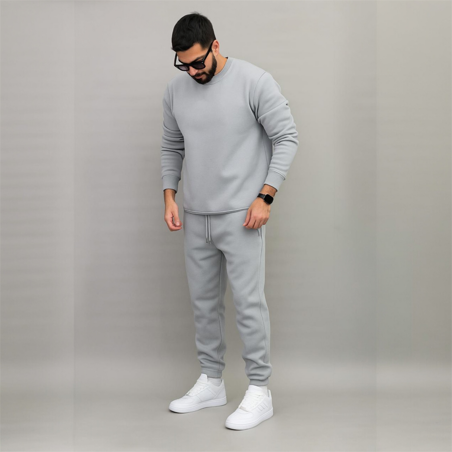 Plain Round Neck Winter fleece Tracksuit for Men | 🔥Warm & Stylish Tracksuit set