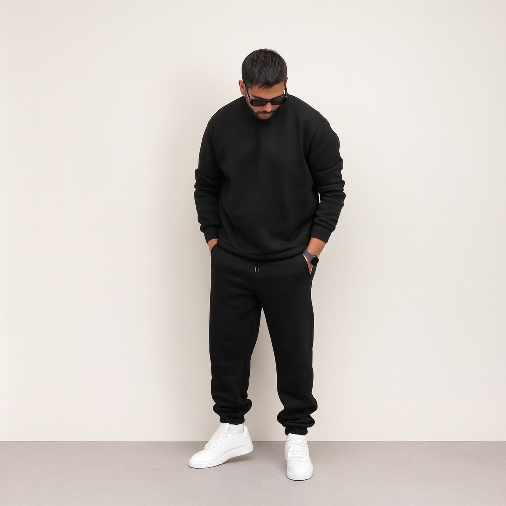 Plain Round Neck Winter fleece Tracksuit for Men | 🔥Warm & Stylish Tracksuit set