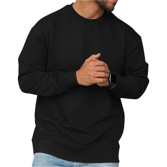 Men’s Plain Round Neck Sweatshirt – Premium Winter Fleece | 7 Colors | Comfortable Casual Pullover