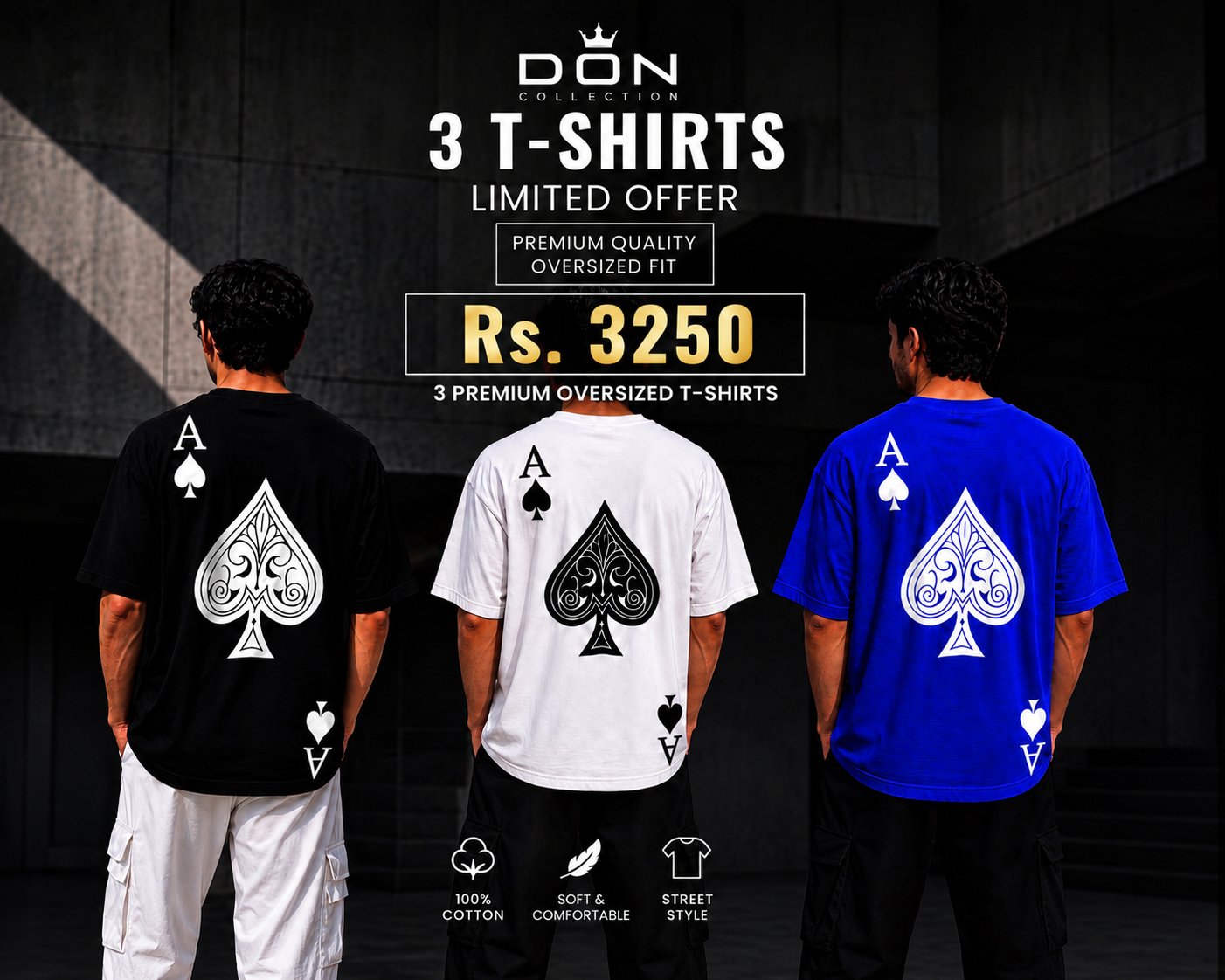 Ace Back Print Oversized T-Shirt ♠️ | Premium Streetwear for Men