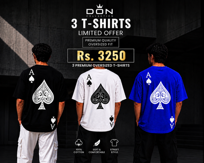 Ace Back Print Oversized T-Shirt ♠️ | Premium Streetwear for Men