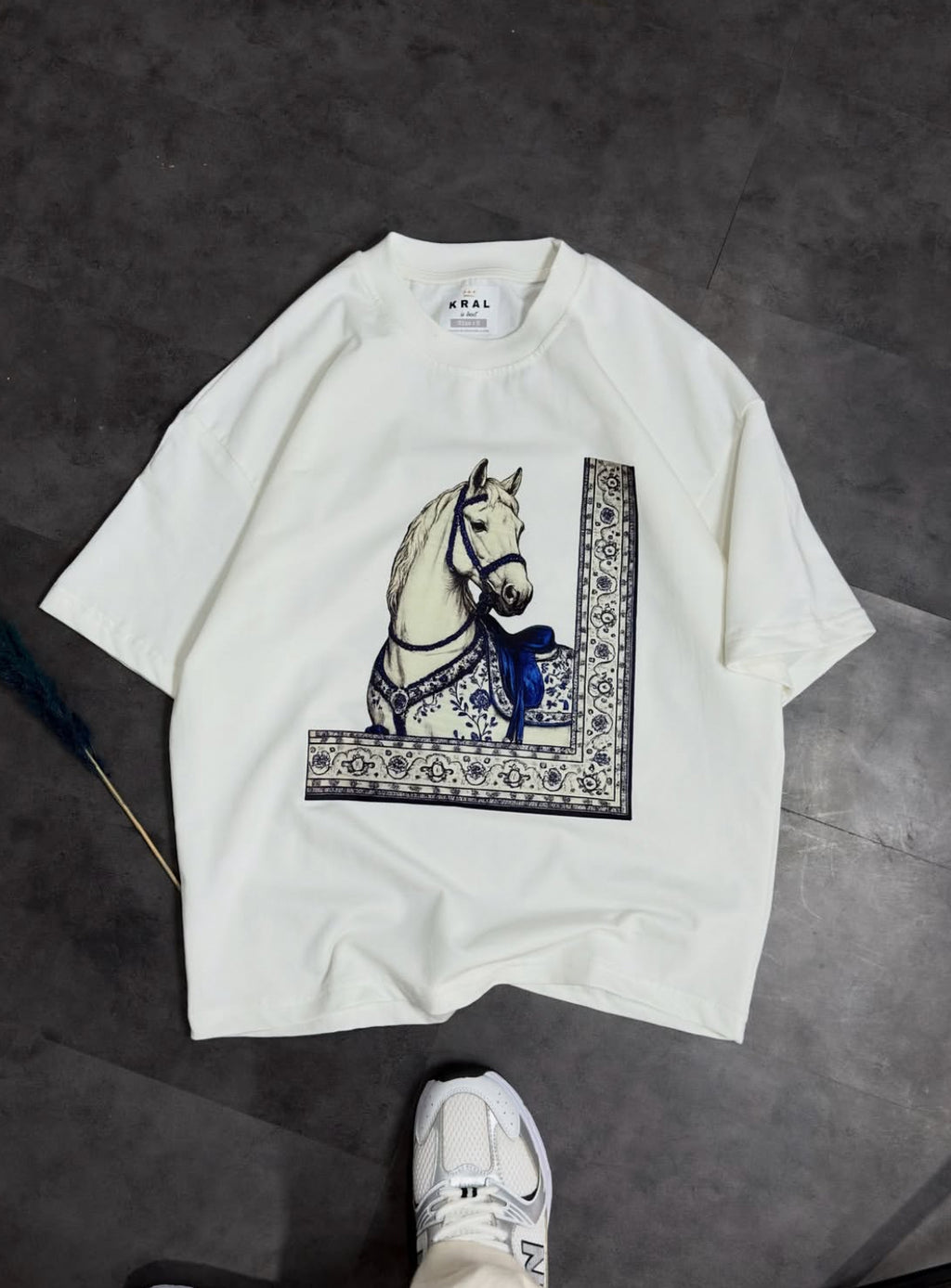 Premium Oversized Horse Graphic T-Shirt for Men | Soft Cotton Summer Tee |