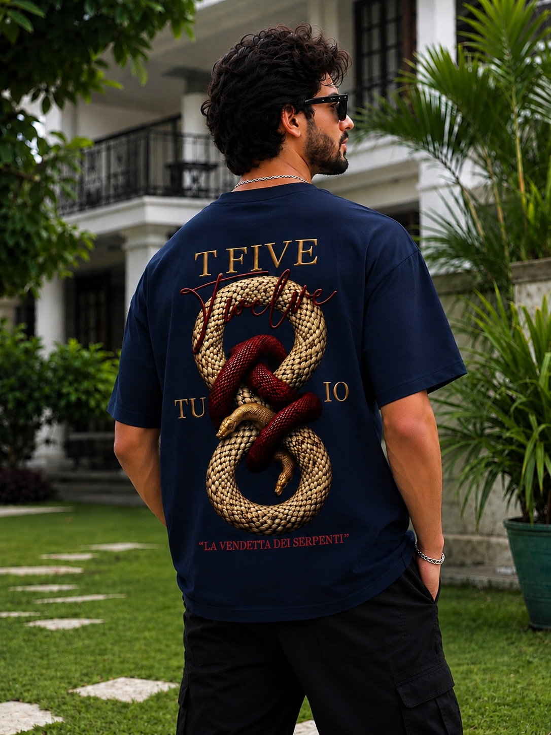 T-FIVE Snake Graphic Oversized T-Shirt – Premium Streetwear