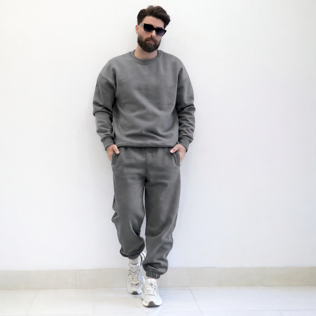 Winter Heavy Fleece Tracksuit for Men – Round Neck | Premium Quality
