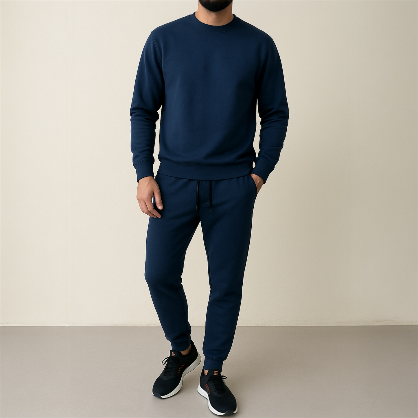 Premium Men’s Tracksuit Set – Casual Comfort Fit | Round Neck Sweatshirt & Joggers