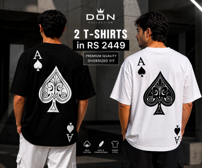 Ace Back Print Oversized T-Shirt ♠️ | Premium Streetwear for Men