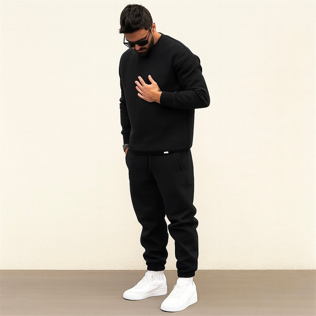 Plain Round Neck Winter fleece Tracksuit for Men | 🔥Warm & Stylish Tracksuit set