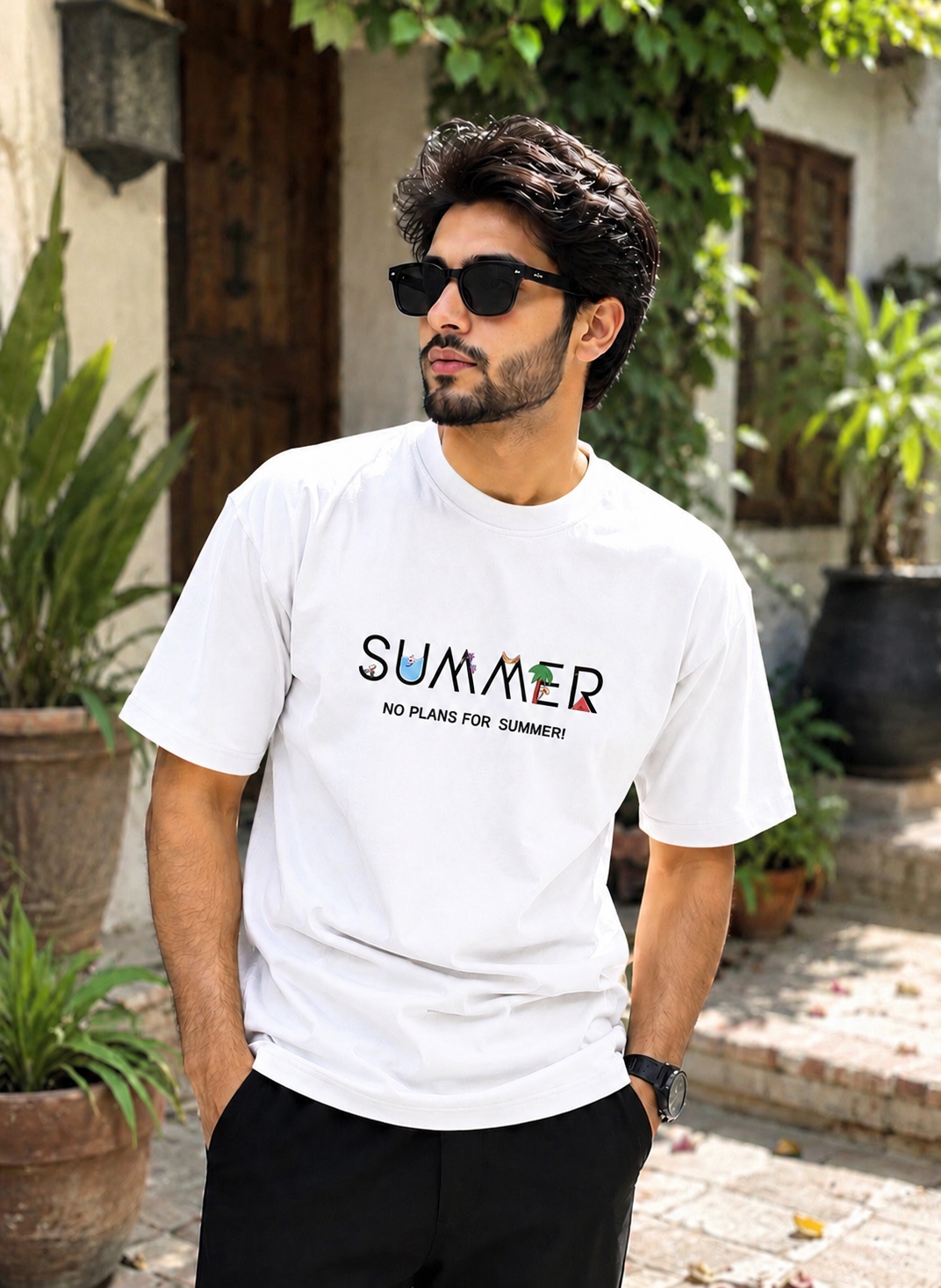 Hot Summer Oversized T-Shirt – Stay Cool & Stylish | Black, White, Green & Maroon