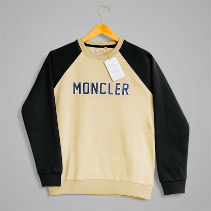 Premium Moncler Style Beige & Black Tracksuit for Men – Sweatshirt & Joggers Set