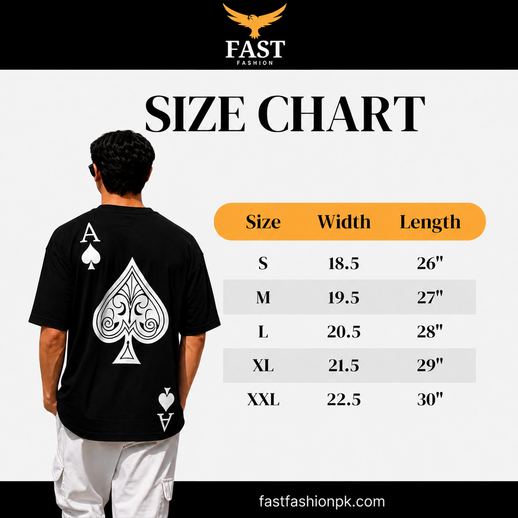 Ace Back Print Oversized T-Shirt ♠️ | Premium Streetwear for Men