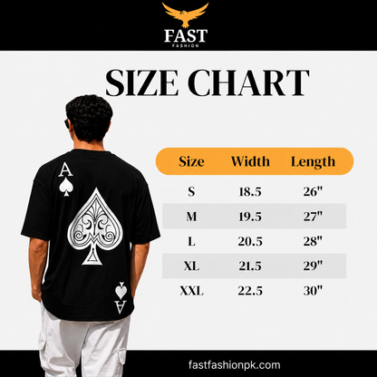 Ace Back Print Oversized T-Shirt ♠️ | Premium Streetwear for Men