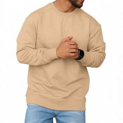 Men’s Plain Round Neck Sweatshirt – Premium Winter Fleece | 7 Colors | Comfortable Casual Pullover