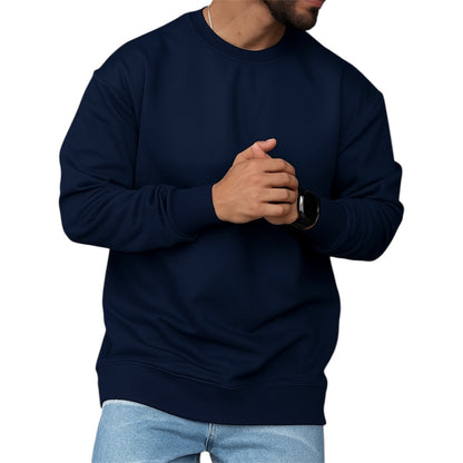 Men’s Plain Round Neck Sweatshirt – Premium Winter Fleece | 7 Colors | Comfortable Casual Pullover