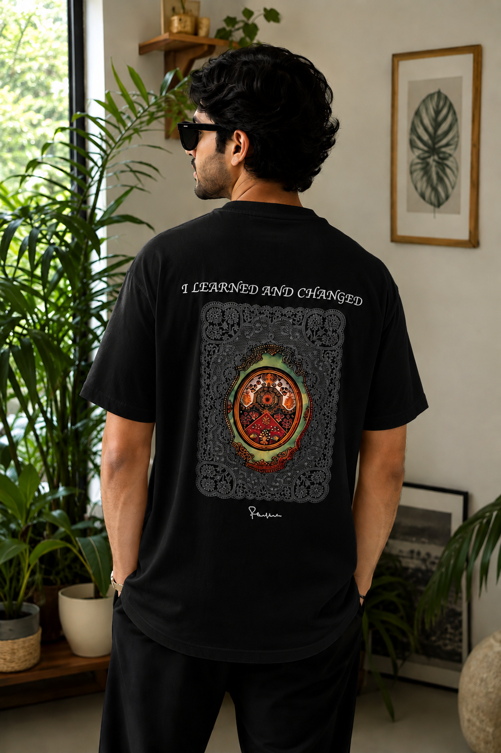 Legacy Crest Oversized T-Shirt – Premium Pure White Graphic Tee for Men