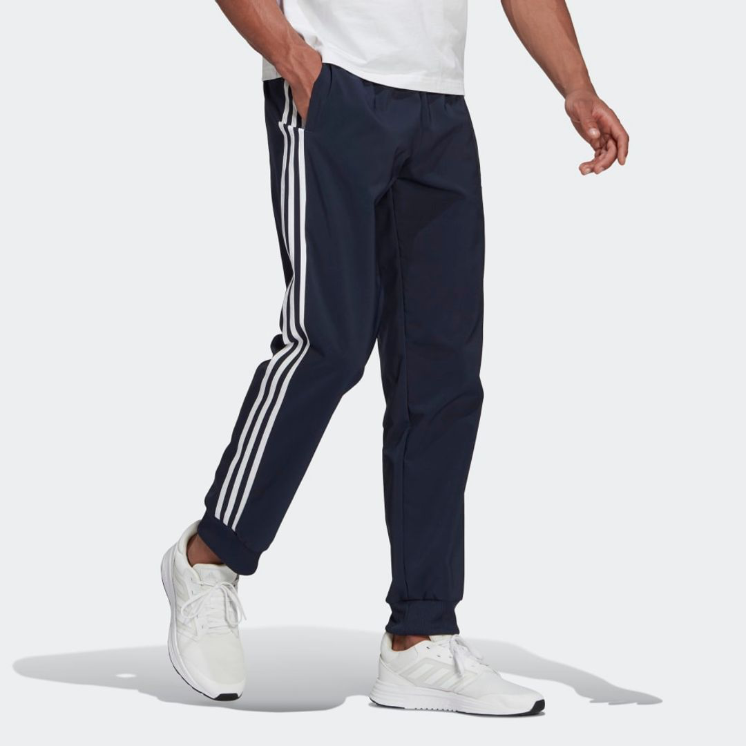 Adidas Essential Warm_Up Tapered 3-Stripes Track Pants For Men/Women