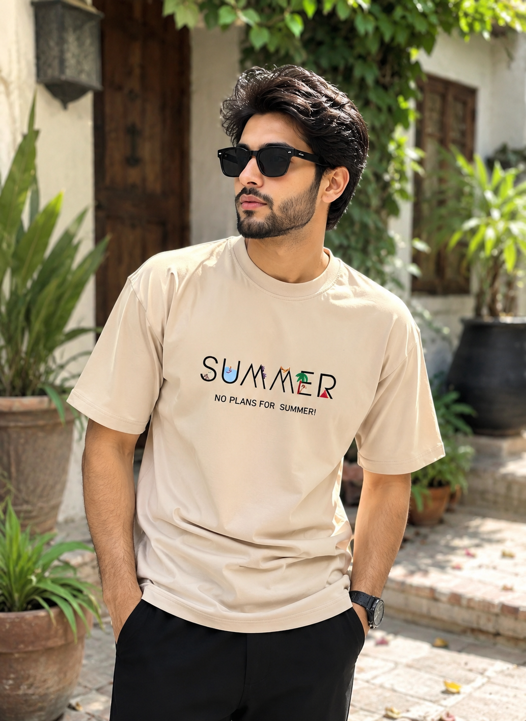 Hot Summer Oversized T-Shirt – Stay Cool & Stylish | Black, White, Green & Maroon