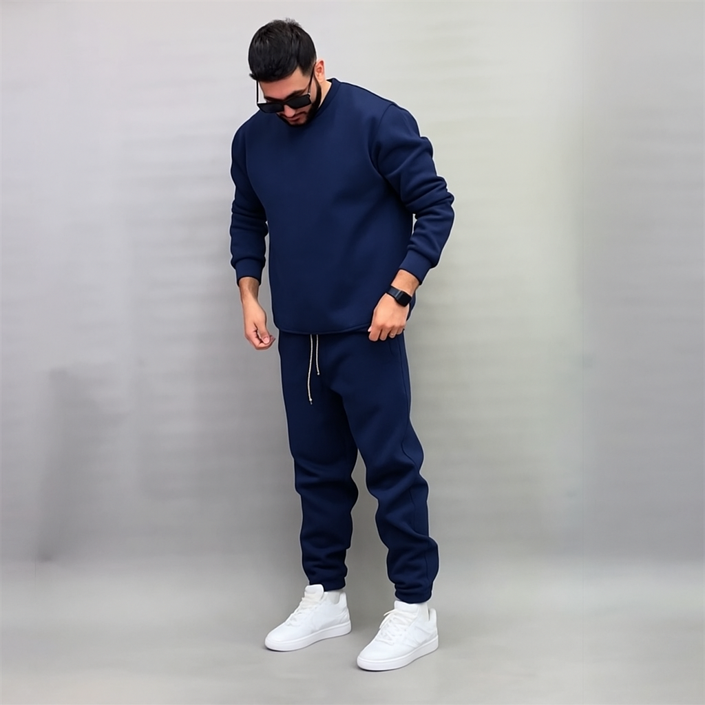 Plain Round Neck Winter fleece Tracksuit for Men | 🔥Warm & Stylish Tracksuit set
