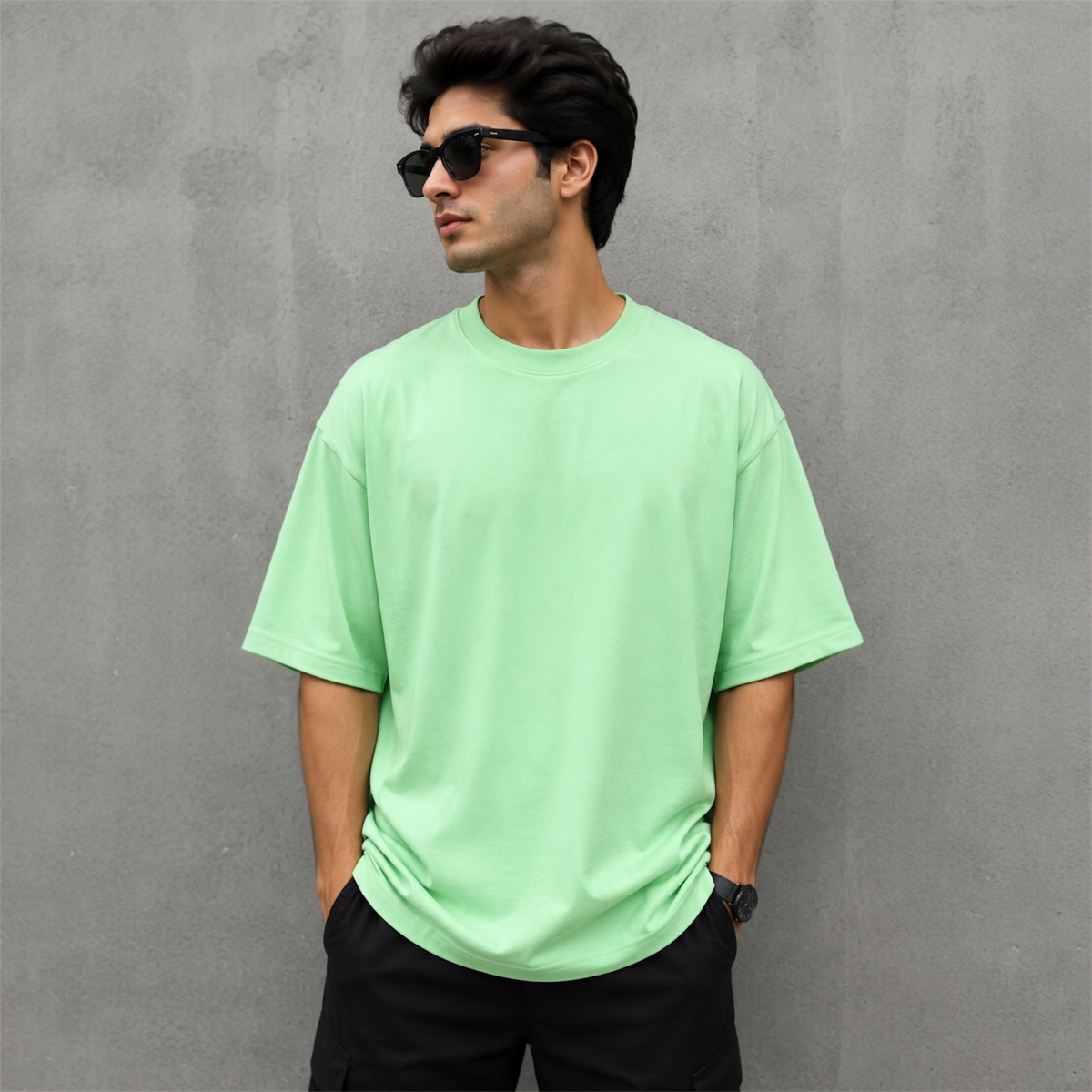 Premium Oversized Drop Shoulder Plain T-Shirt – Summer Comfort Fit